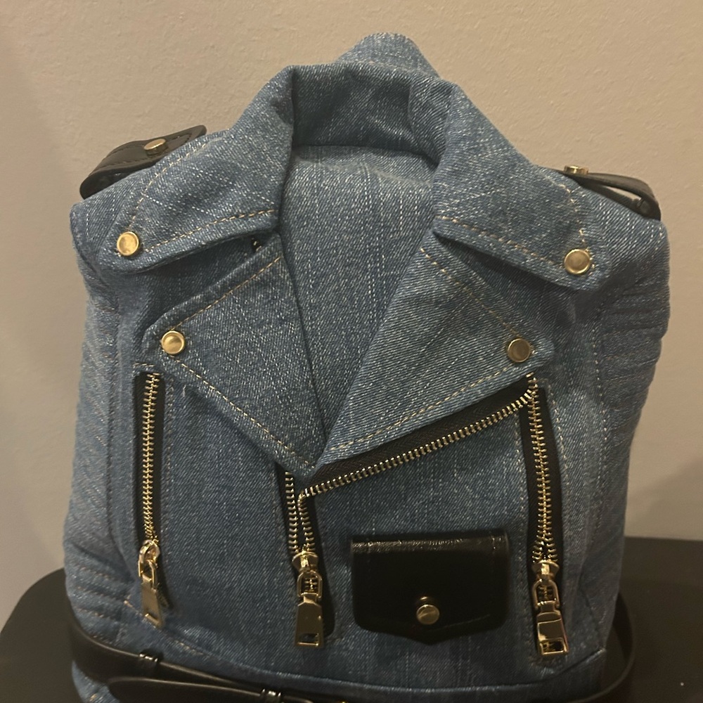 Stylish Blue Denim Backpack